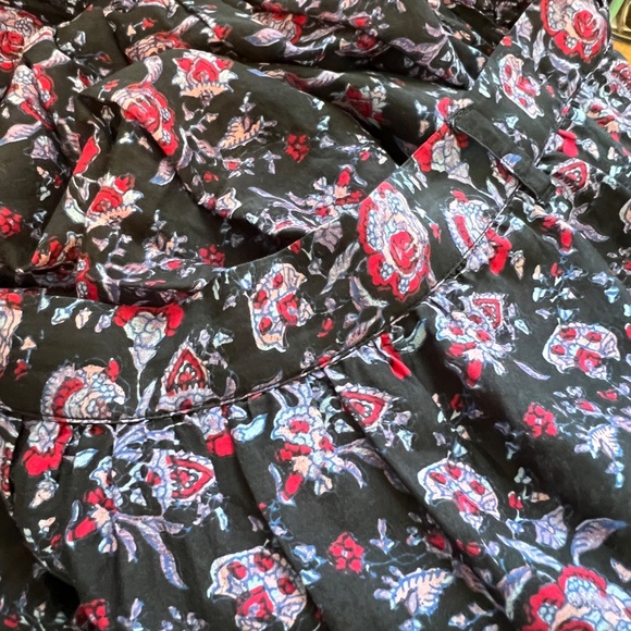 XIRENA Cotton Silk Flowing Layered Boho Maxi Skirt Floral Size M Workwear Causal - Picture 7 of 8